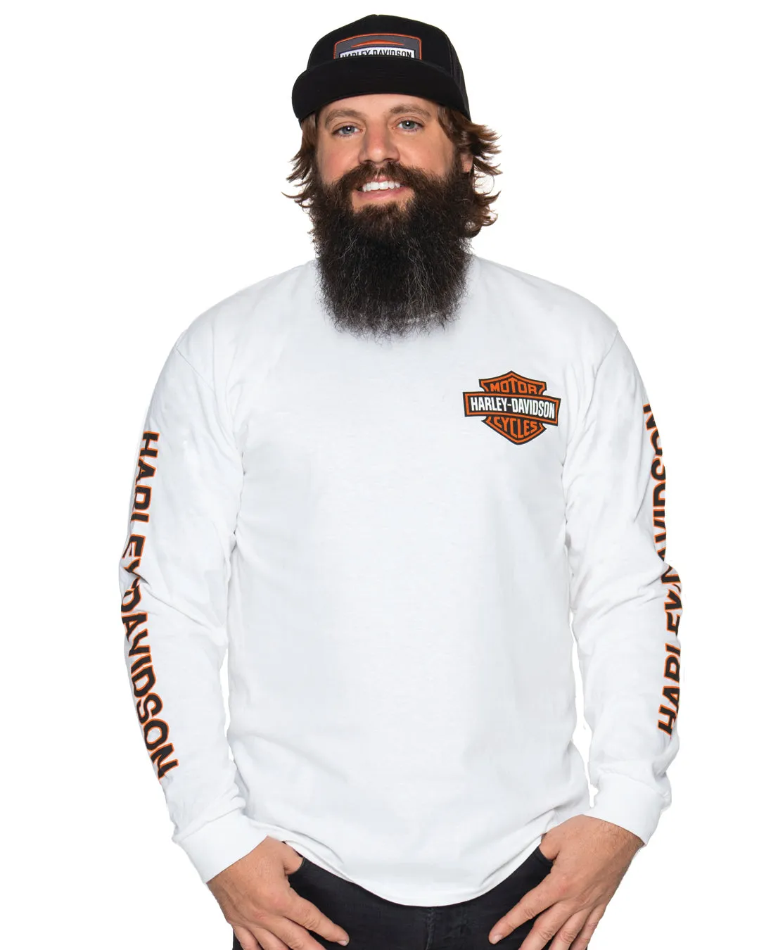 Chi-Town Harley-Davidson® Men's Bar & Shield Long Sleeve - White