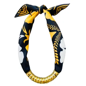 Classic Scarf Black & Gold Necklace