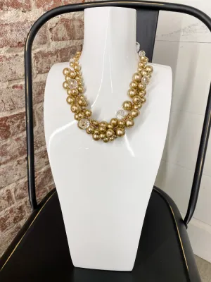 Cluster Pearl Necklace - Rose Gold