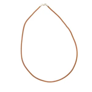 Cognac Brown Leather Necklace