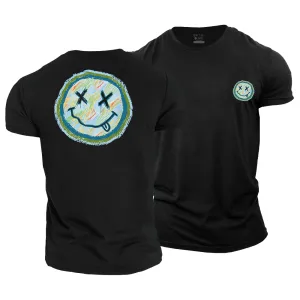 Color Pencil Smiley Face Cotton T-Shirt