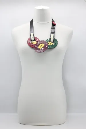 Colourful Hummingbird Eggs Neckalce From Recycled Leather