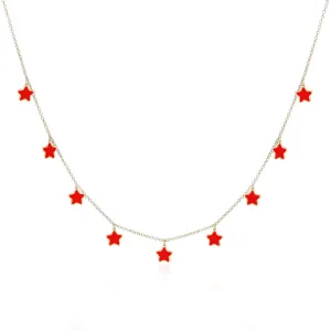 Coral Star Dangle Necklace