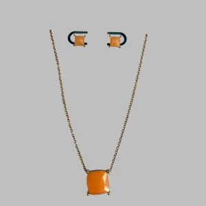Coral stone necklace and Earring set