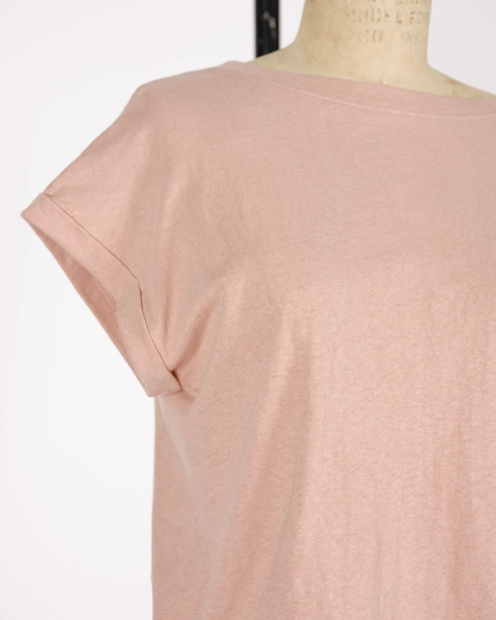 Cotton Rolled-sleeve Tee
