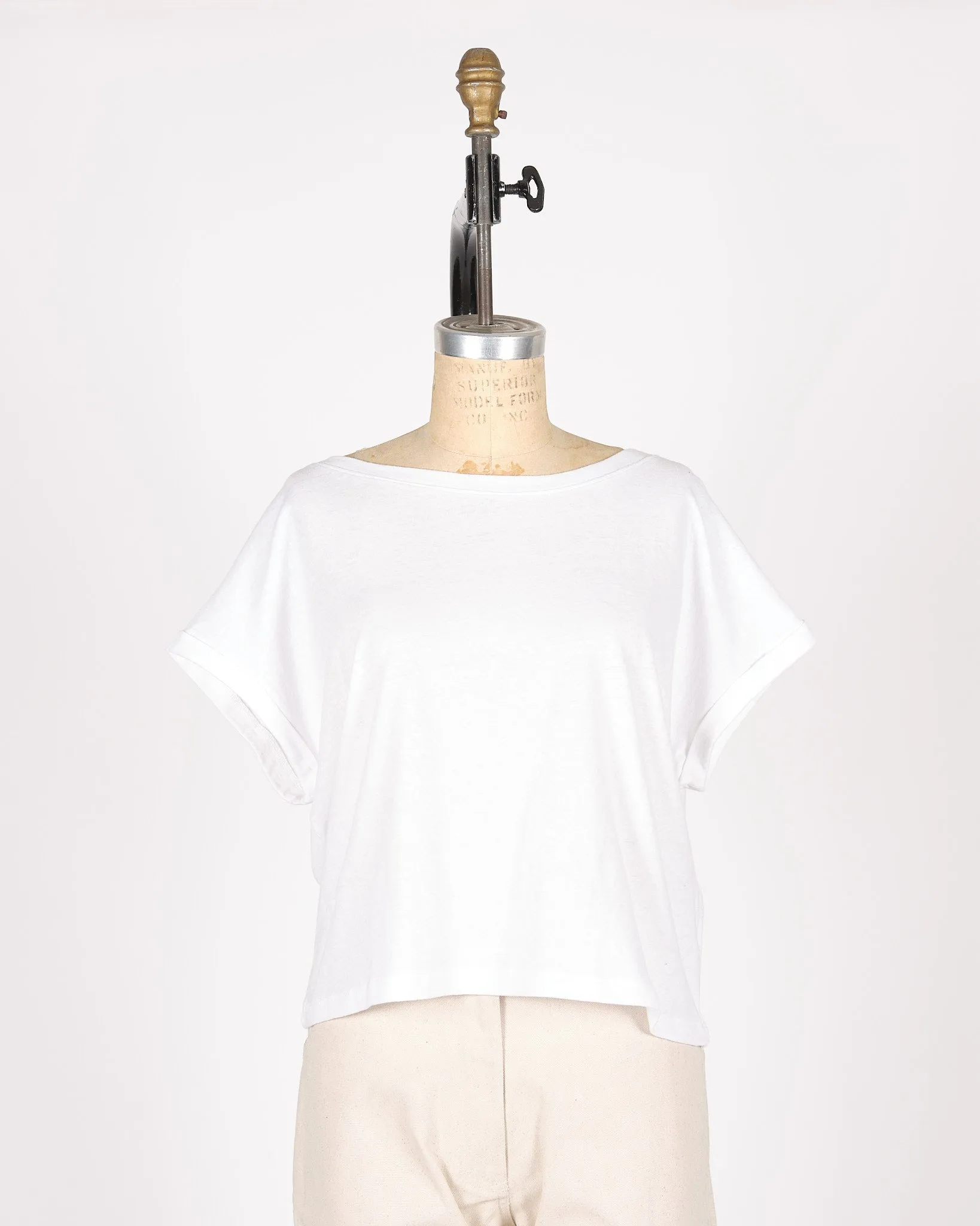 Cotton Rolled-sleeve Tee
