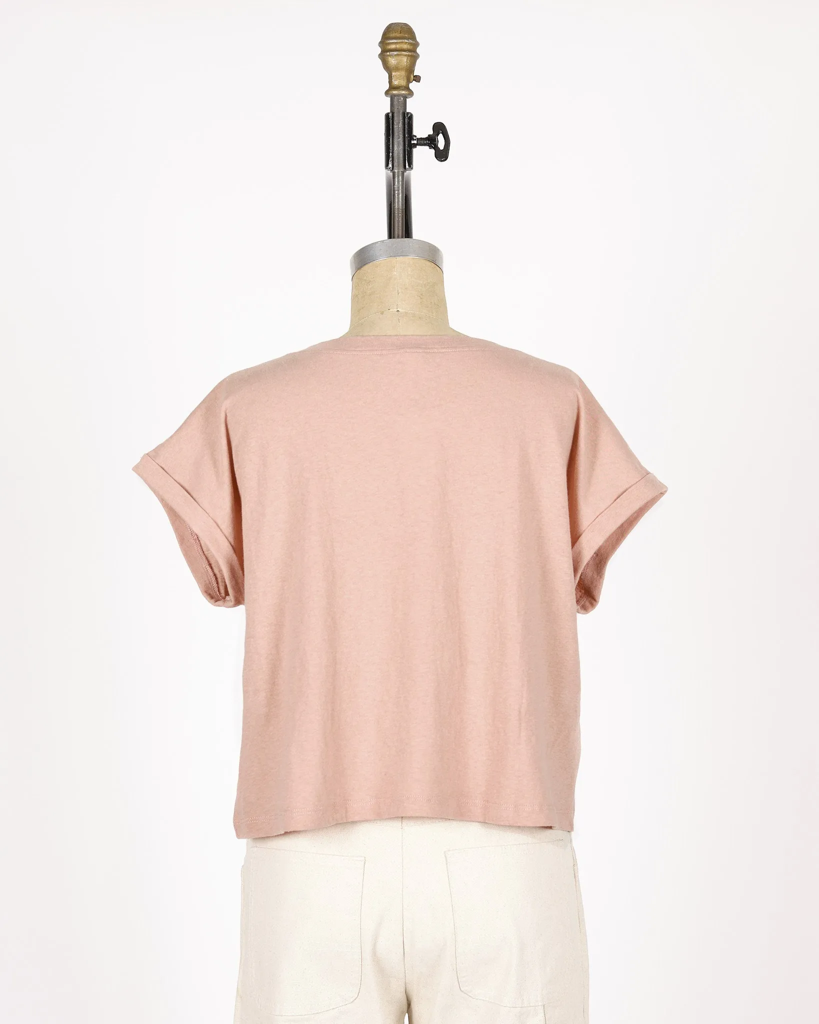 Cotton Rolled-sleeve Tee