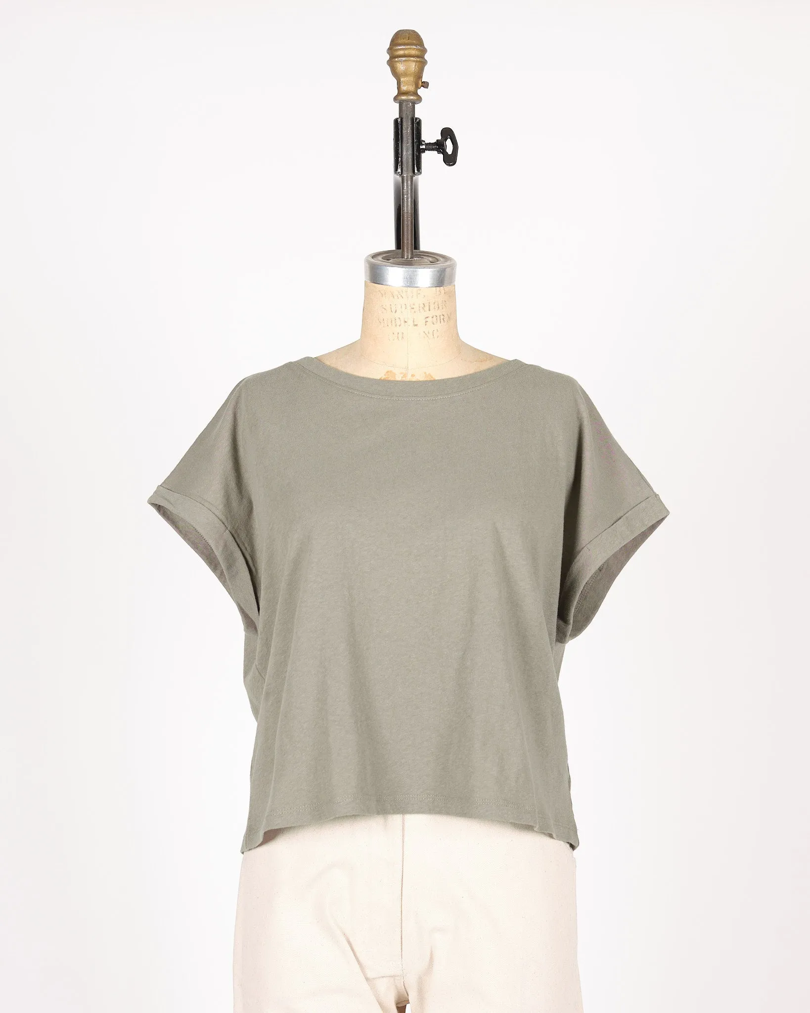 Cotton Rolled-sleeve Tee