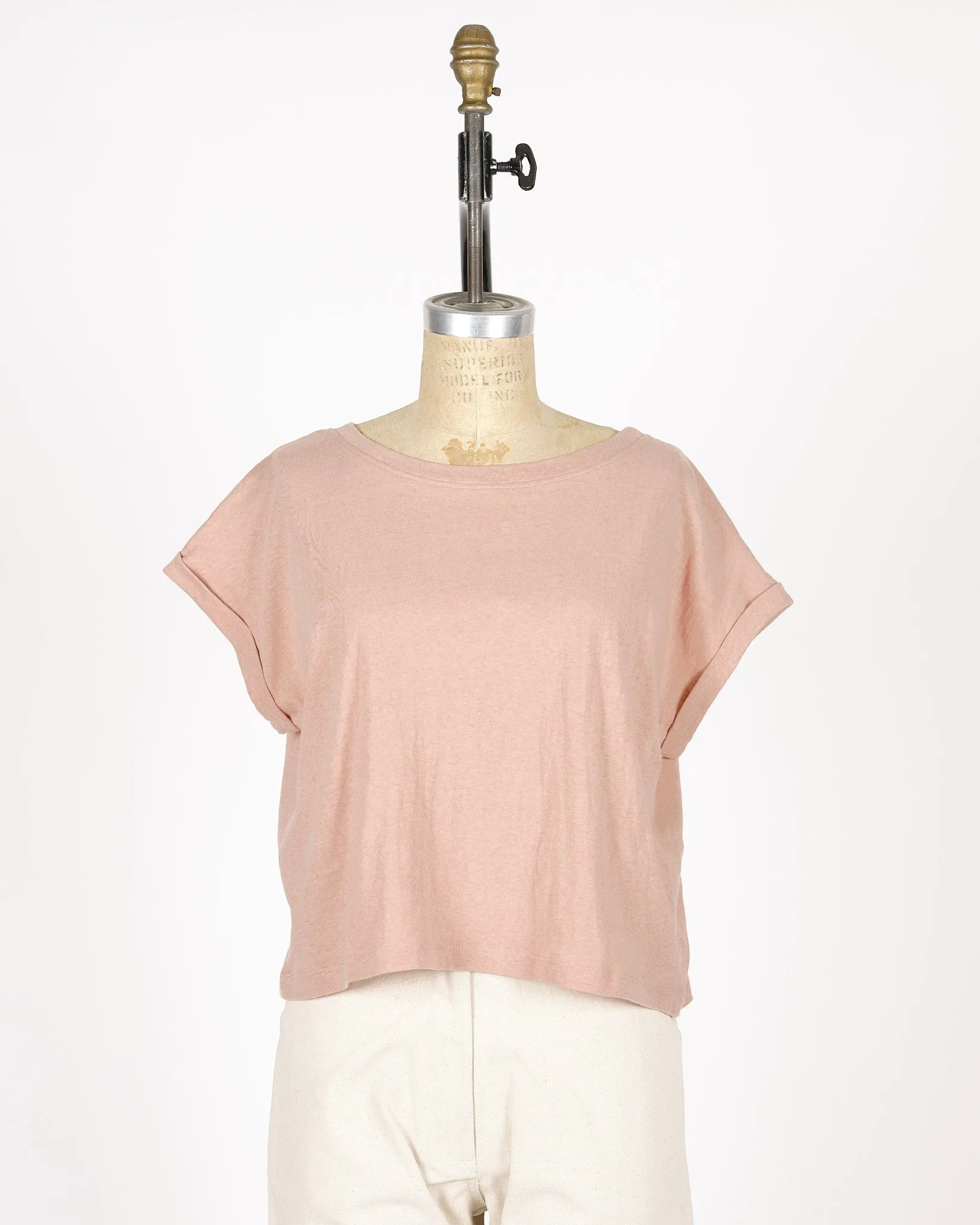 Cotton Rolled-sleeve Tee