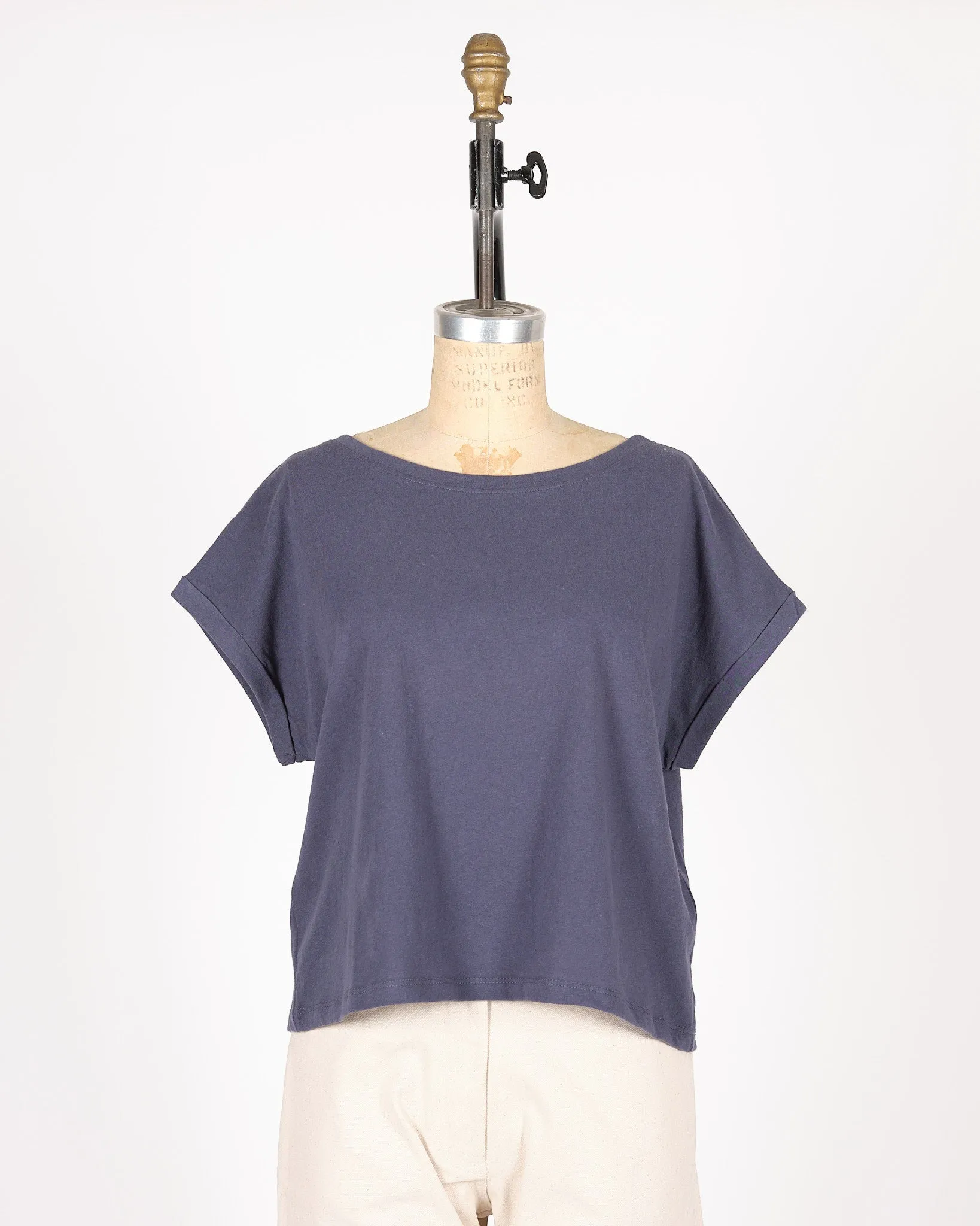 Cotton Rolled-sleeve Tee