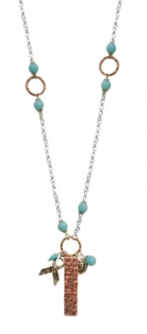 Cowgirl Tough Silver Necklace With Copper Pendant