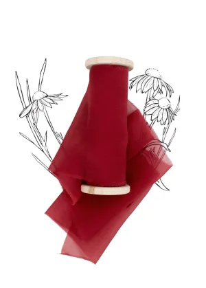 Cranberry Silk Ribbon in Gauze, Naturally Dyed