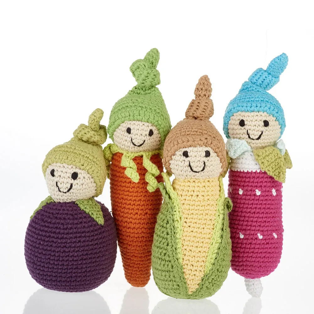 Crochet Cotton Friendly Sweetcorn Baby Rattle