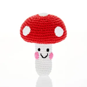Crochet Cotton Friendly Toadstool Baby Rattle