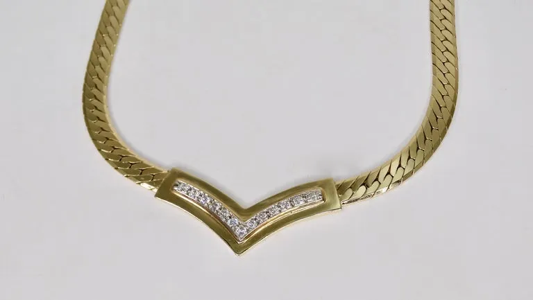 Cuban Diamond 14k Gold Link Necklace