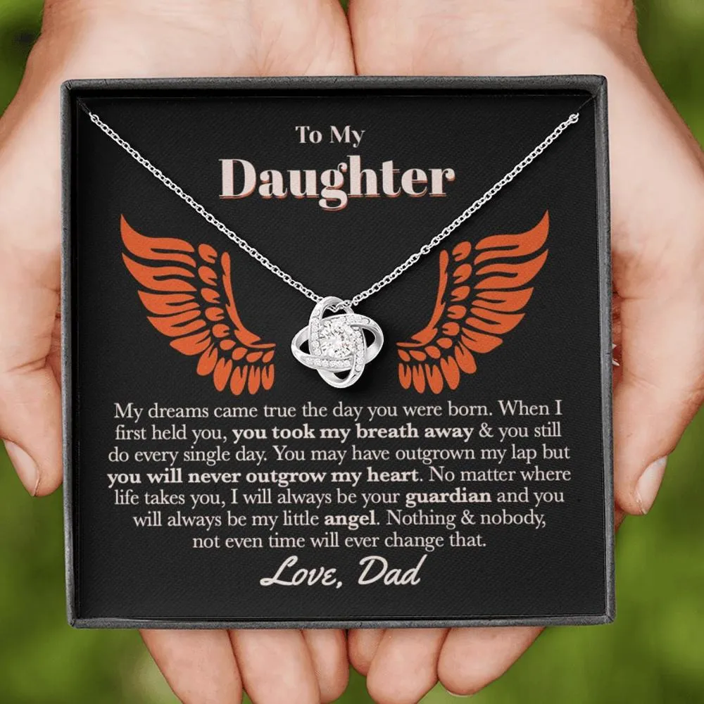 Dad Daughter Guardian Angel Necklace