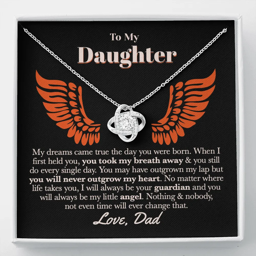 Dad Daughter Guardian Angel Necklace