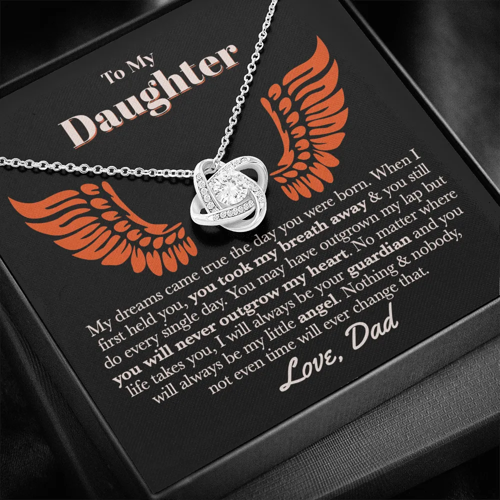 Dad Daughter Guardian Angel Necklace