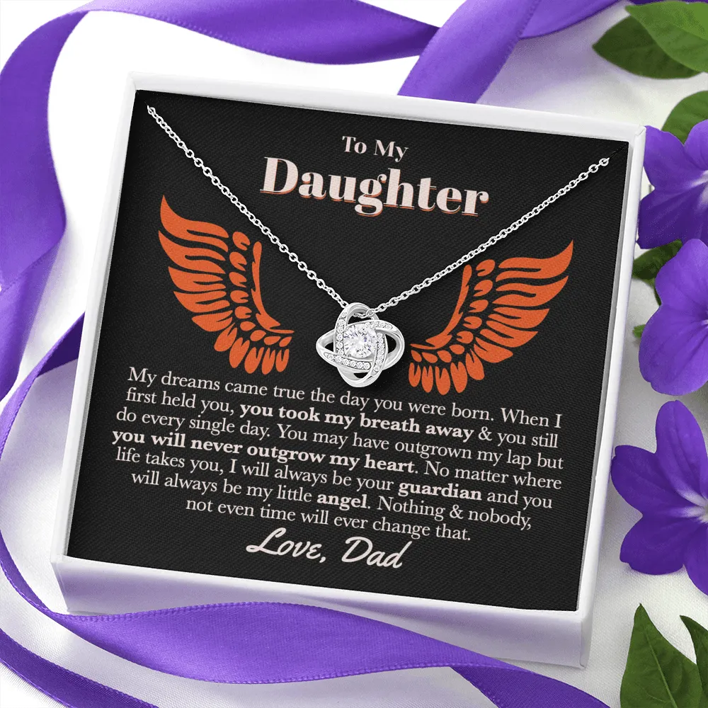 Dad Daughter Guardian Angel Necklace