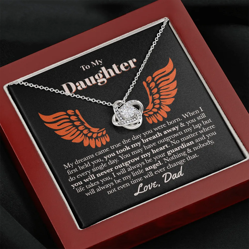 Dad Daughter Guardian Angel Necklace