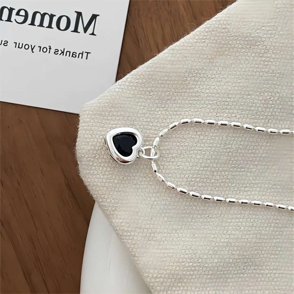 Dainty Crystal Heart Matching Necklace