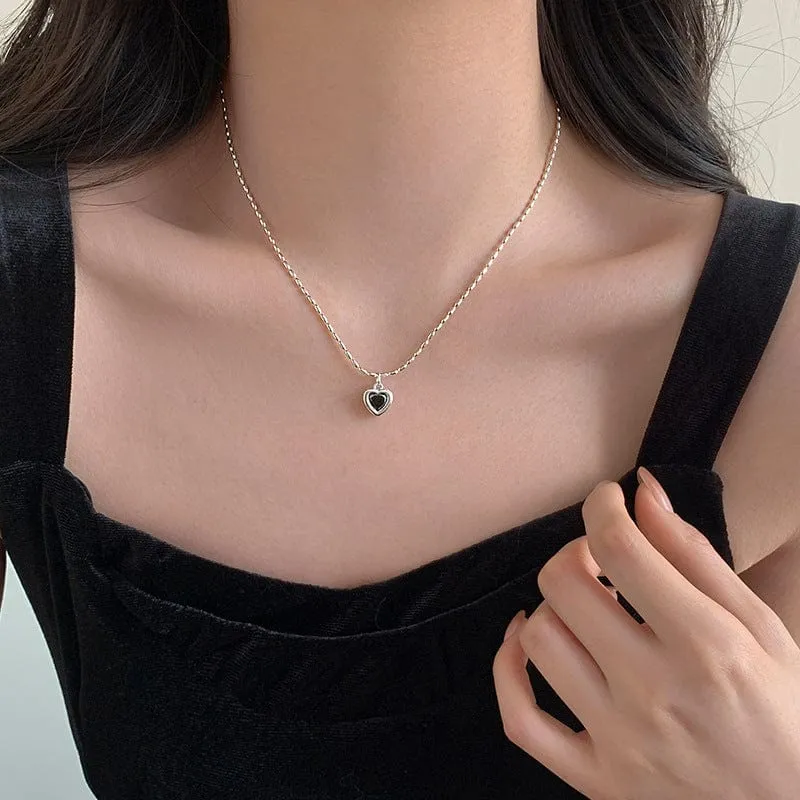 Dainty Crystal Heart Matching Necklace
