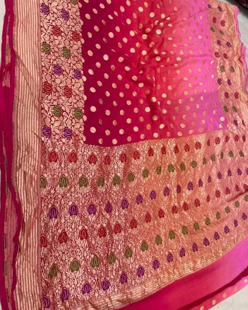 Designer Banarasi  Georgette Chiffon - Silk Saree with meenakari work