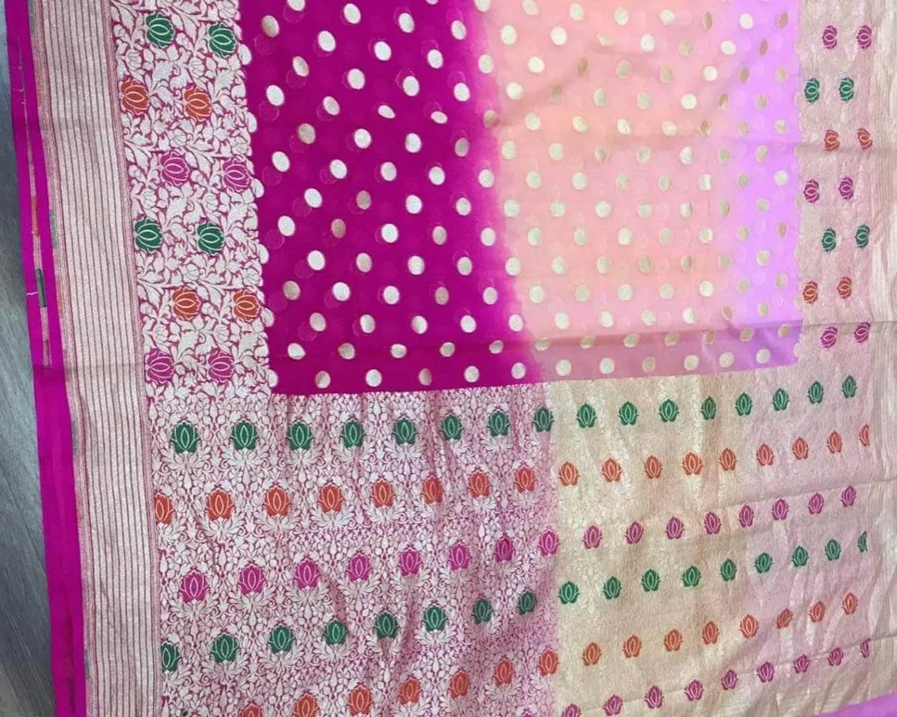 Designer Banarasi  Georgette Chiffon - Silk Saree with meenakari work
