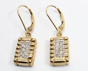 Diamond Cotton Bale Dangle Earrings in 14kt Yellow Gold