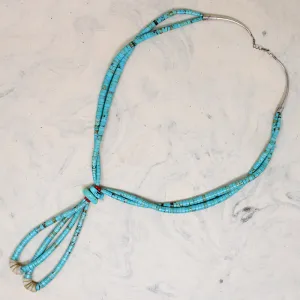 Double-Strand Turquoise Heishi Beads with Jacla
