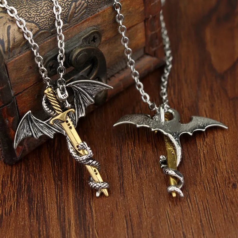 Dragon Sword Steel Necklace
