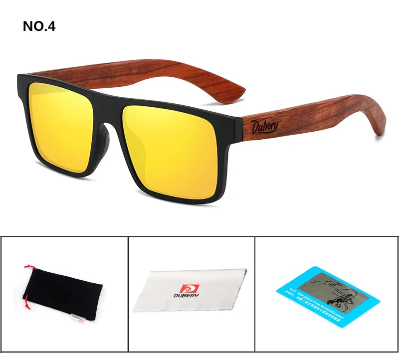 DUBERY Natural Wooden Unisex Polarized Sunglasses With UV-400