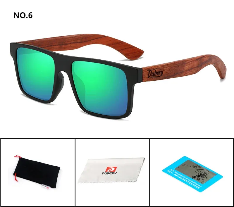 DUBERY Natural Wooden Unisex Polarized Sunglasses With UV-400