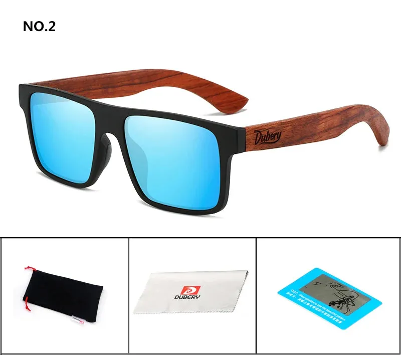 DUBERY Natural Wooden Unisex Polarized Sunglasses With UV-400