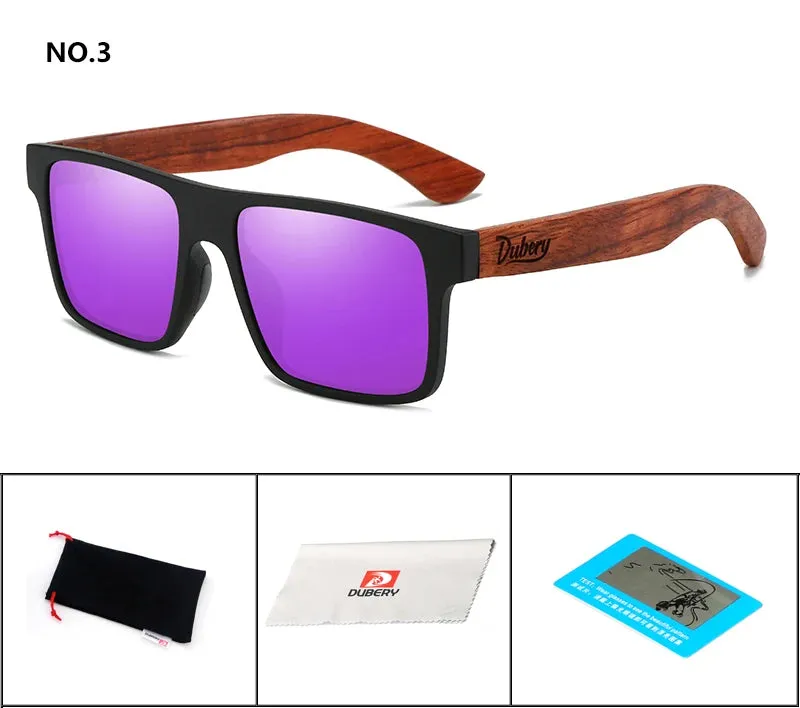DUBERY Natural Wooden Unisex Polarized Sunglasses With UV-400