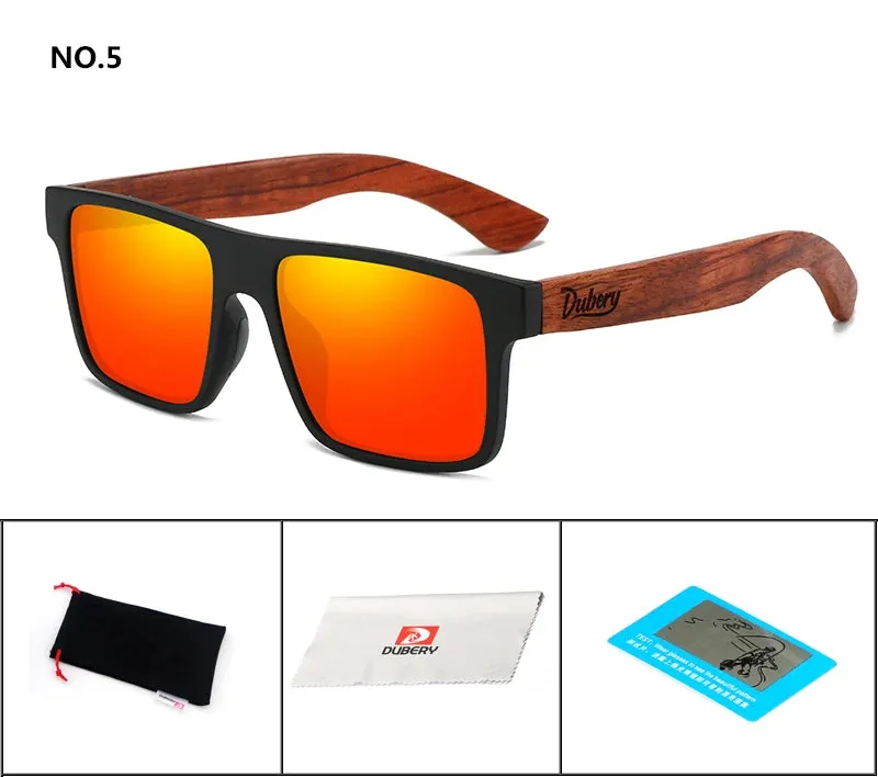 DUBERY Natural Wooden Unisex Polarized Sunglasses With UV-400