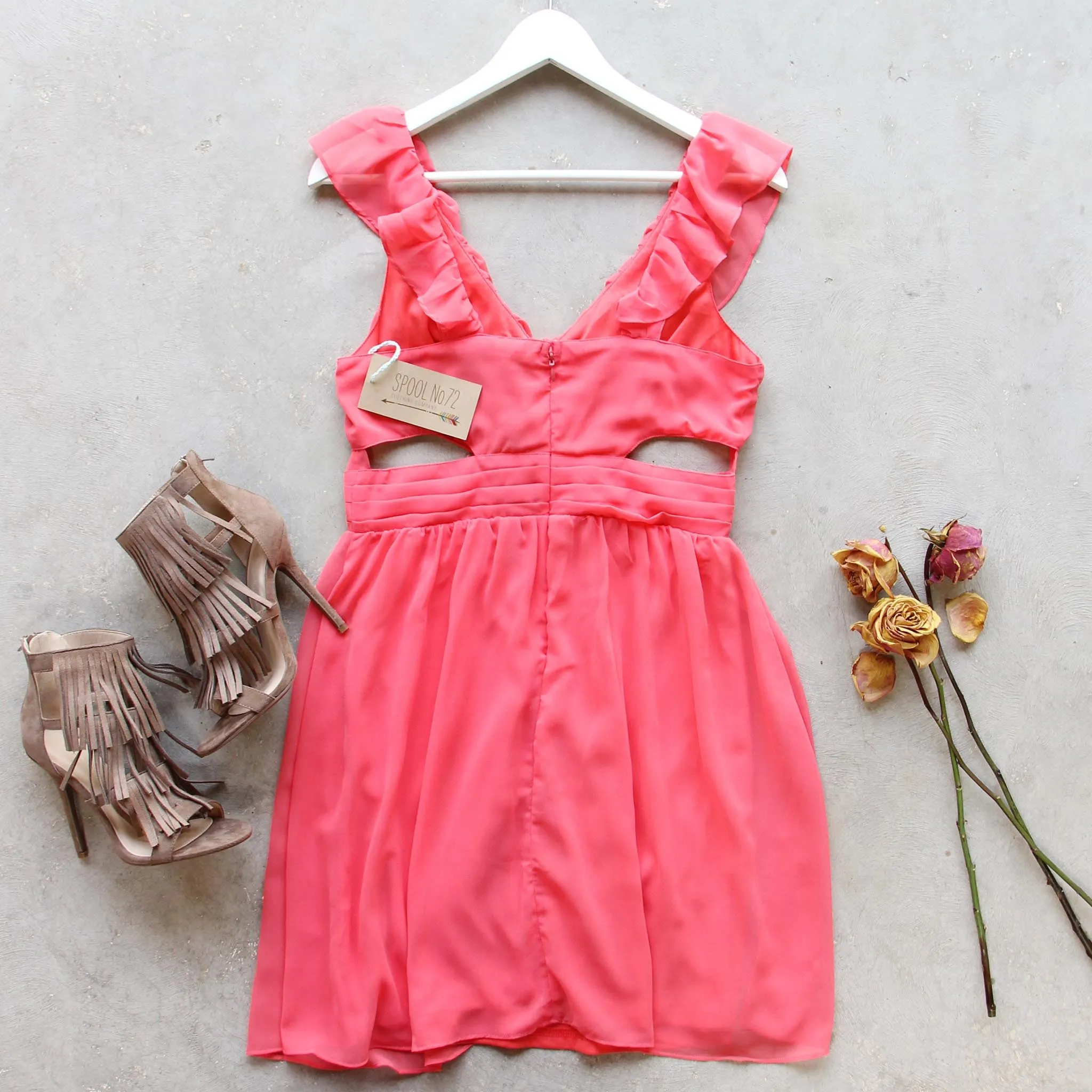 Dust & Bloom Dress in Coral