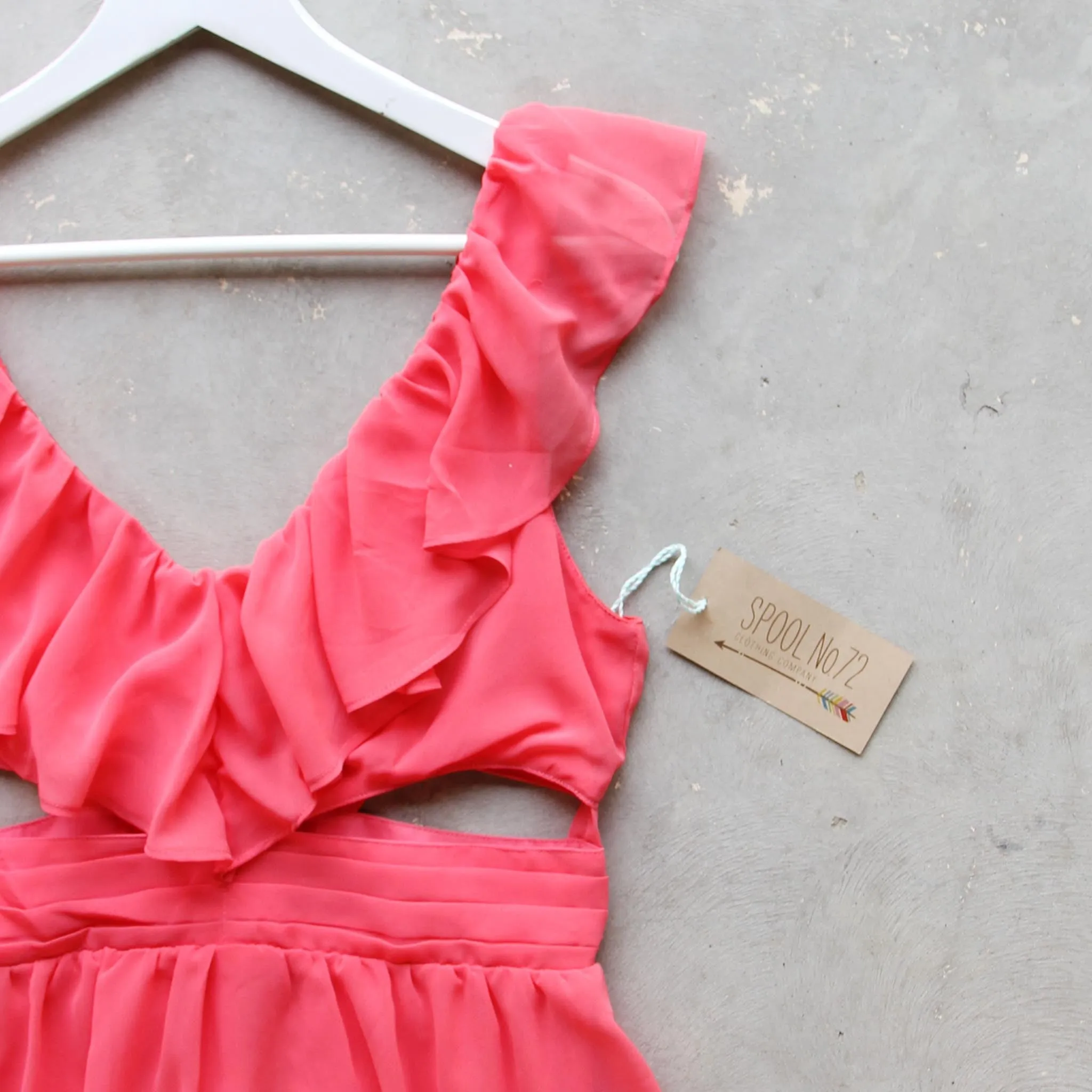 Dust & Bloom Dress in Coral
