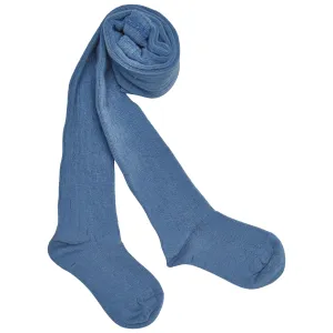 DUSTY BLUE RIBBED TIGHTS