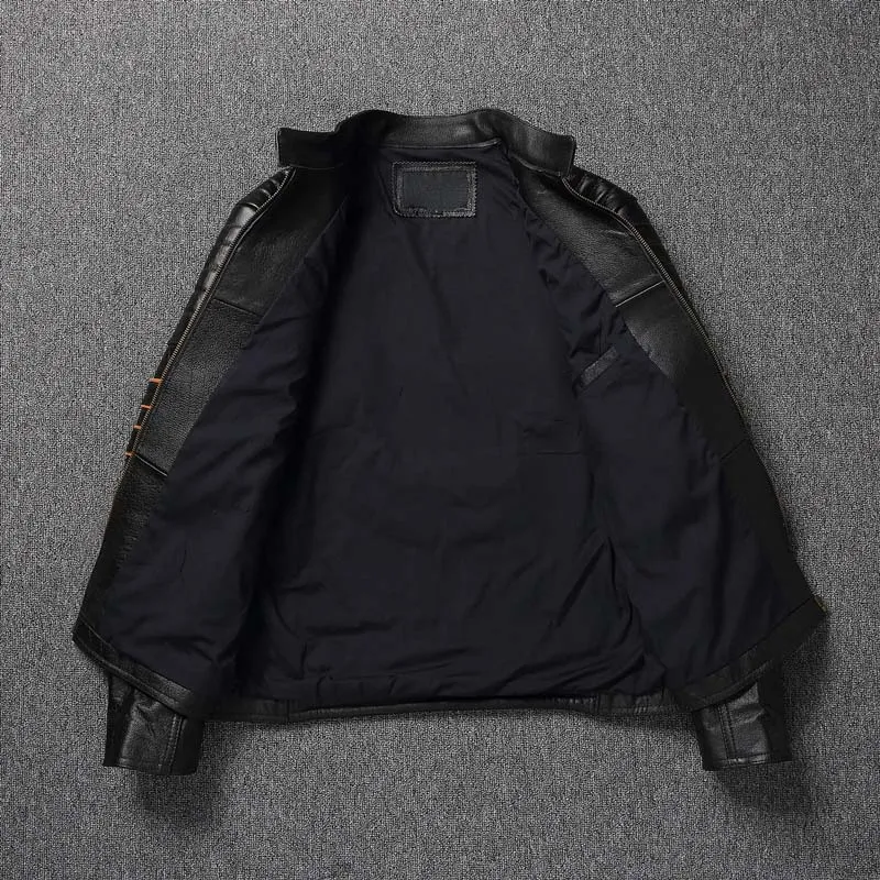 Embroidery Skull Motorcycle Leather Jacket