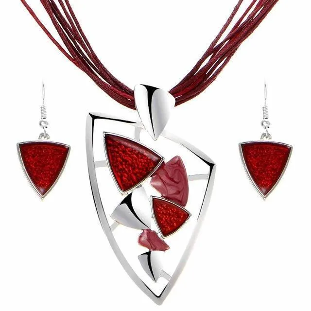 Enamel Gem Jewelry Set
