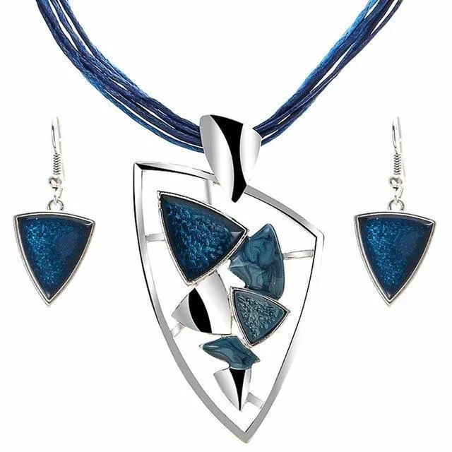 Enamel Gem Jewelry Set