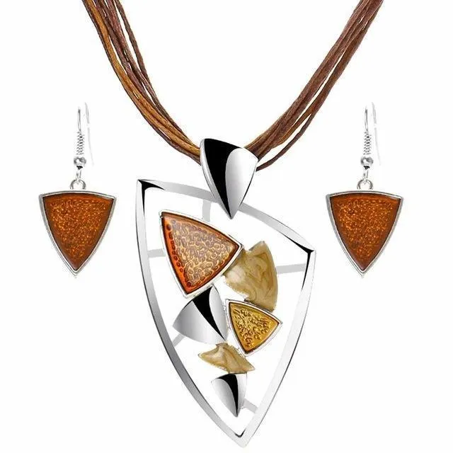 Enamel Gem Jewelry Set
