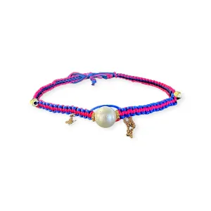 Enchanted Garden Butterfly Pearl Gold Chain Silk Rocker Choker