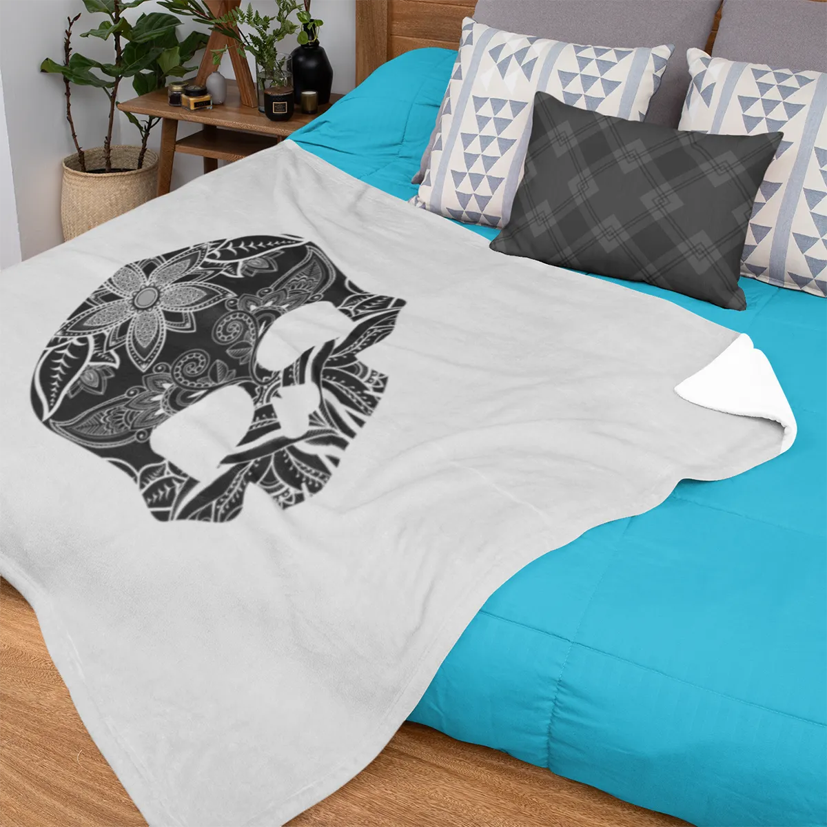 Enchanted Voodoo Skull Throw Blanket