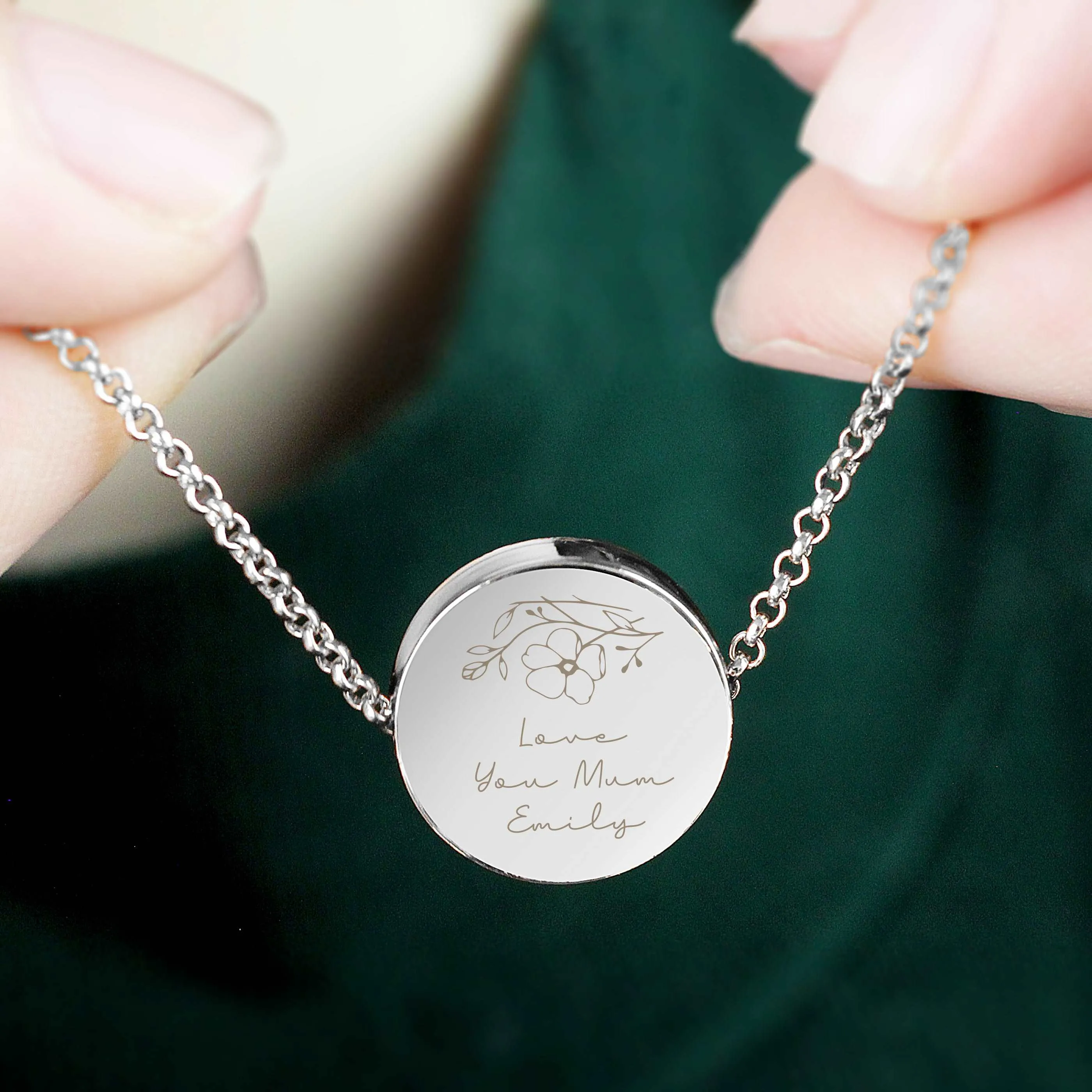 Engraved necklace and photo upload gift box set