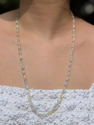 Ethiopian Opal and Blue Topaz Necklace