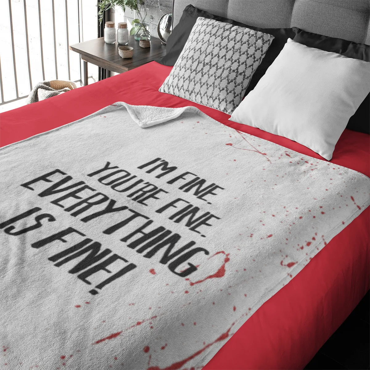Everything Is Fine Throw Blanket