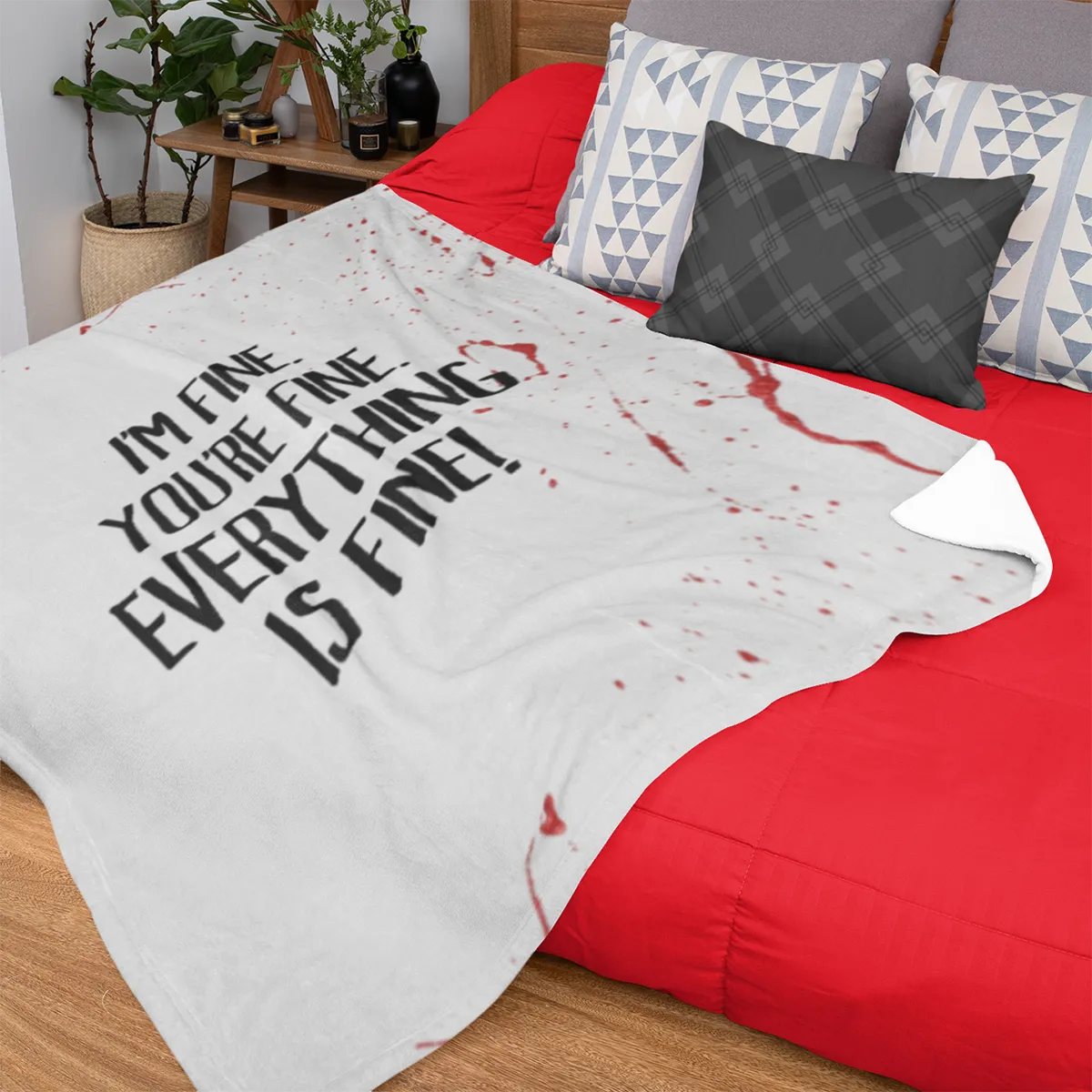 Everything Is Fine Throw Blanket