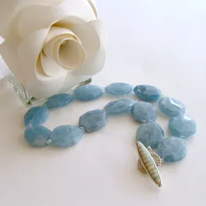 Faceted Aquamarine Nuggets Choker Necklace - Bree Necklace